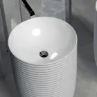 Lavabo Freestanding in Ceramica Bianca o Colorata Trabia Viadurini