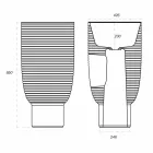 Lavabo Freestanding in Ceramica Bianca o Colorata Trabia Viadurini