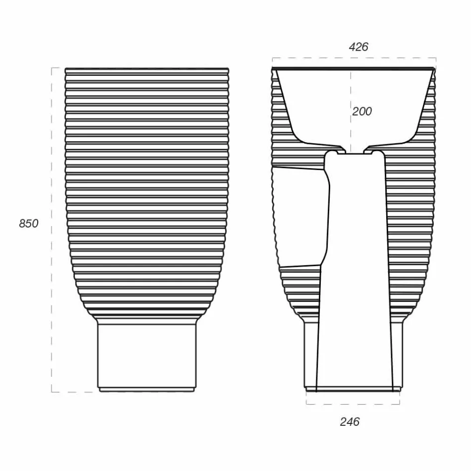 Lavabo Freestanding in Ceramica Bianca o Colorata Trabia Viadurini