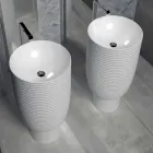 Lavabo Freestanding in Ceramica Bianca o Colorata Trabia Viadurini