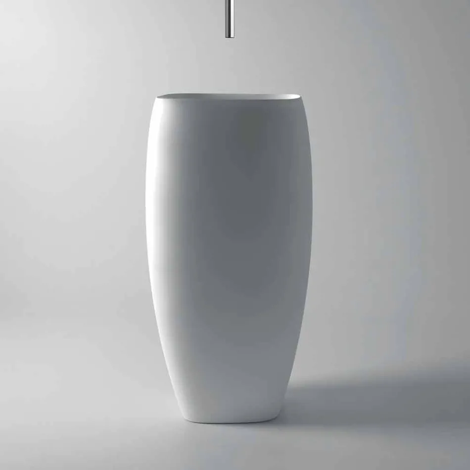 Lavabo freestanding in ceramica design moderno Gais, fatto in Italia Viadurini