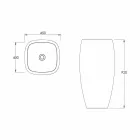 Lavabo freestanding in ceramica design moderno Gais, fatto in Italia Viadurini