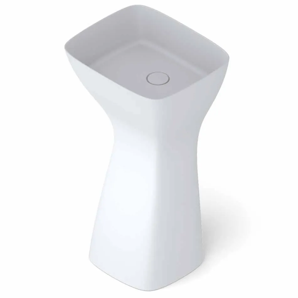 Lavabo freestanding in ceramica moderno realizzato in Italia, Firmino Viadurini