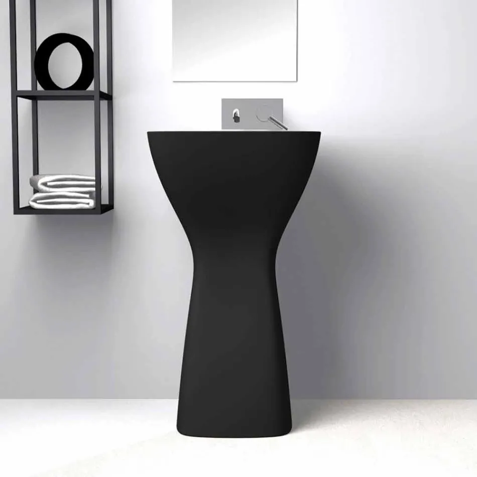 Lavabo freestanding in ceramica moderno realizzato in Italia, Firmino Viadurini