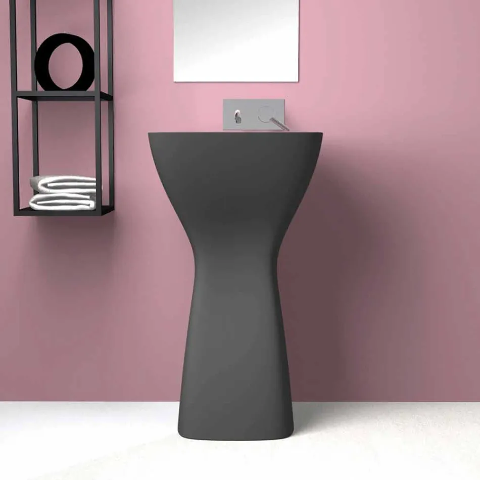 Lavabo freestanding in ceramica moderno realizzato in Italia, Firmino Viadurini