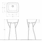 Lavabo freestanding in ceramica moderno realizzato in Italia, Firmino Viadurini