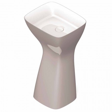 Lavabo freestanding in ceramica moderno realizzato in Italia, Firmino Viadurini