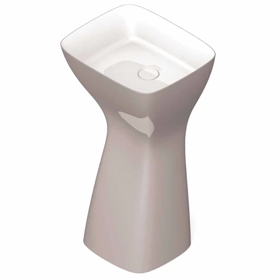 Lavabo freestanding in ceramica moderno realizzato in Italia, Firmino Viadurini