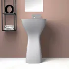 Lavabo freestanding in ceramica moderno realizzato in Italia, Firmino Viadurini