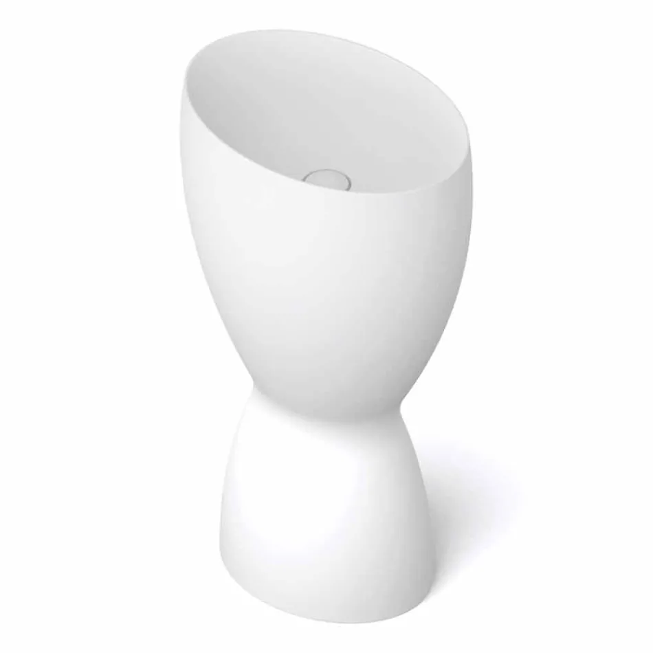 Lavabo freestanding moderno in ceramica prodotto in Italia, Basile Viadurini