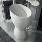 Lavabo freestanding moderno in ceramica prodotto in Italia, Basile Viadurini