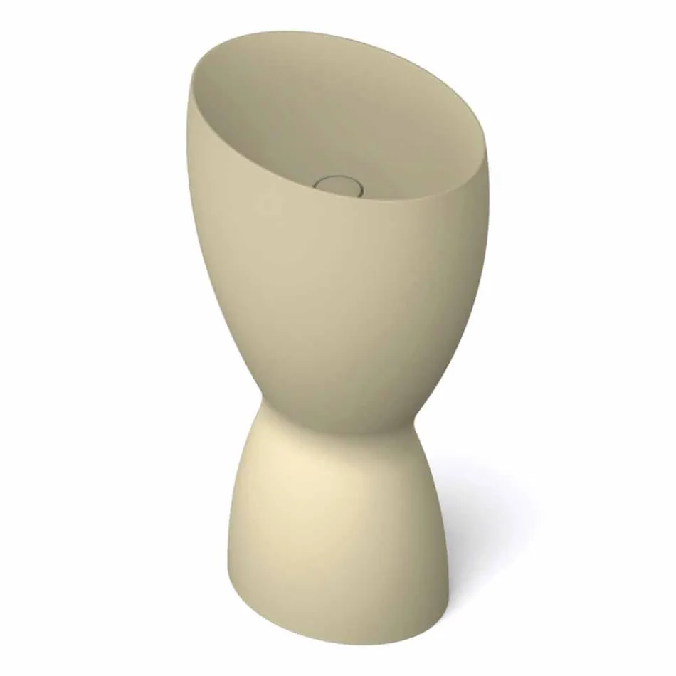 Lavabo freestanding moderno in ceramica prodotto in Italia, Basile Viadurini