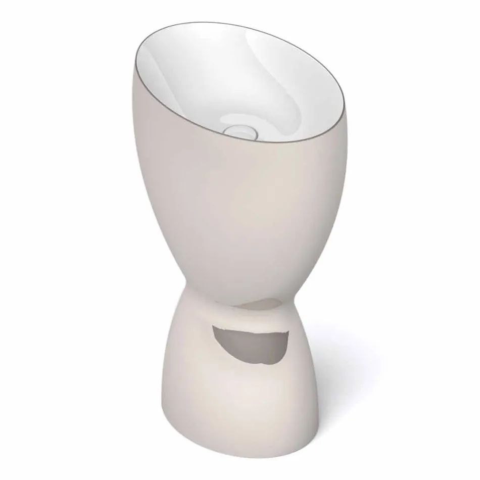 Lavabo freestanding moderno in ceramica prodotto in Italia, Basile Viadurini