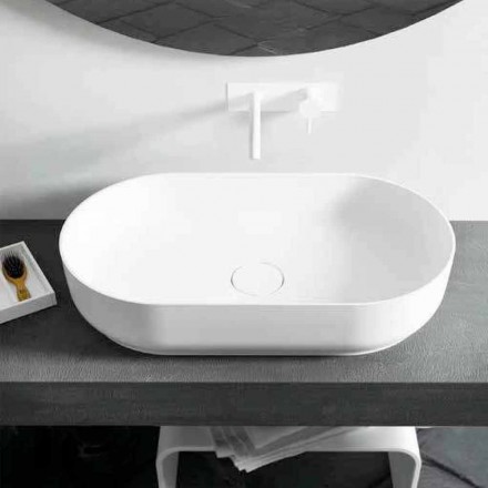 Lavabo freestanding ovale di design bagno fatto in italia Dalmine Big Viadurini