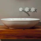 Lavabo in ceramica di design moderno da appoggio made in Italy Viadurini