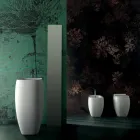 Lavabo in ceramica freestanding design moderno Gaiola, made in Italy Viadurini