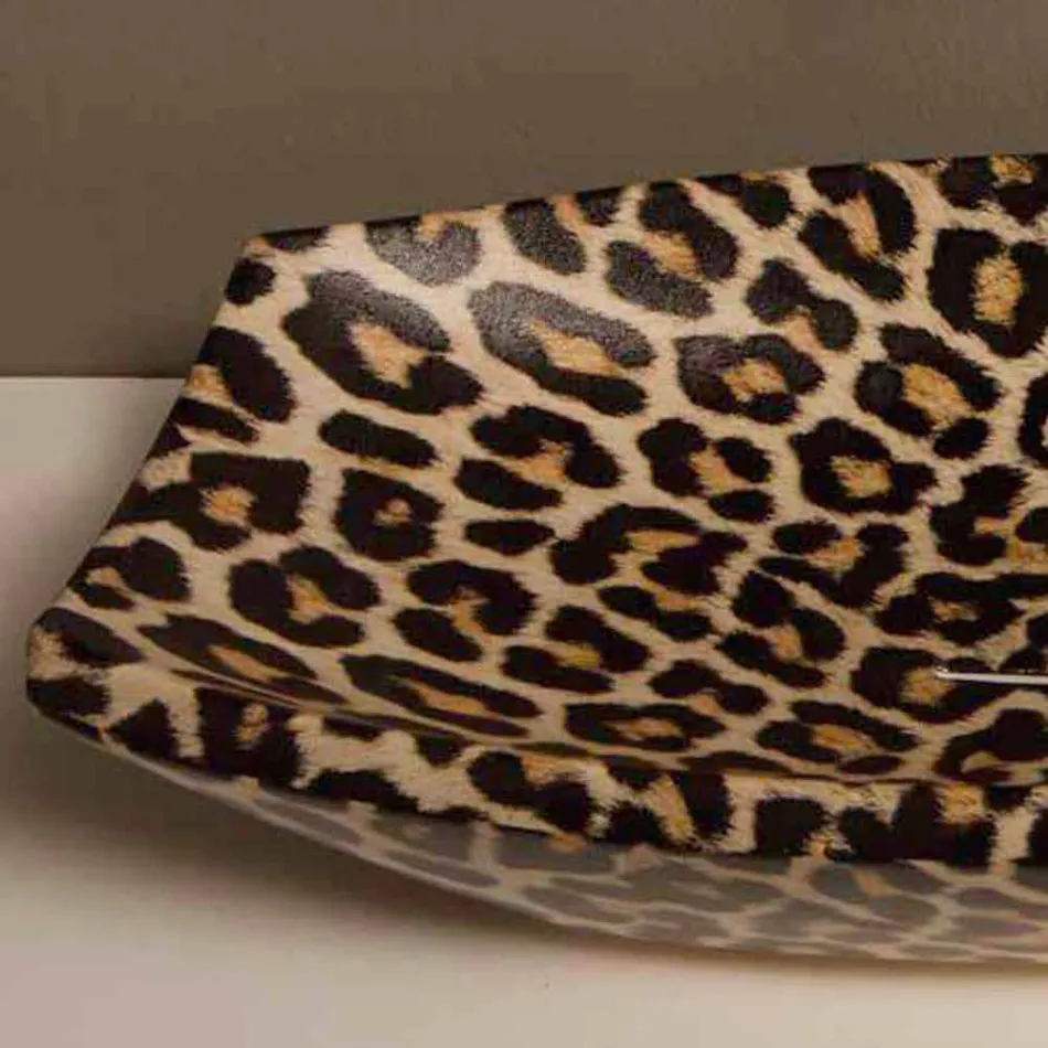 Lavabo in ceramica ghepardo da appoggio di design made in Italy Laura Viadurini