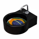 Lavabo in ceramica nero da appoggio/sospensione fatto in Italia Tor Viadurini