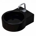 Lavabo in ceramica nero da appoggio/sospensione fatto in Italia Tor