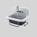 Lavabo in ceramica rettangolare da parete vintage con struttura sospesa Jim