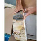 Lavabo in legno Fossile da appoggio Goa pezzo unico Viadurini