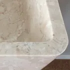 Lavabo in pietra naturale a colonna Robin, bianco pezzo unico Viadurini
