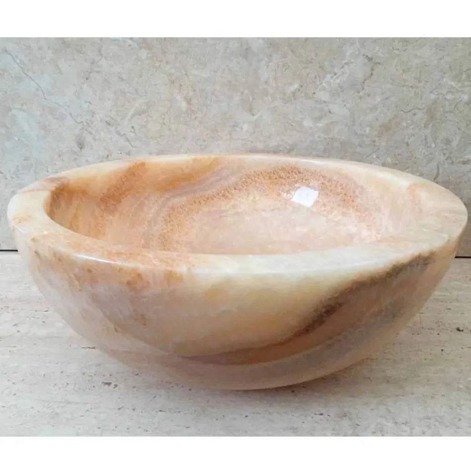 Lavabo in pietra naturale da appoggio Ana di design, fatto a mano Viadurini