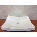 Lavabo in pietra naturale di design bianco Love, pezzo unico