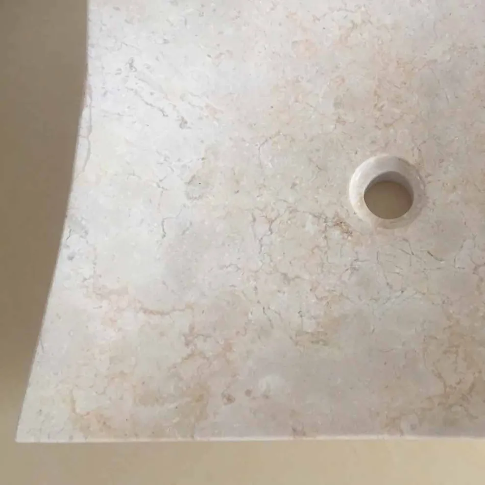 Lavabo in pietra naturale di design bianco Love, pezzo unico Viadurini