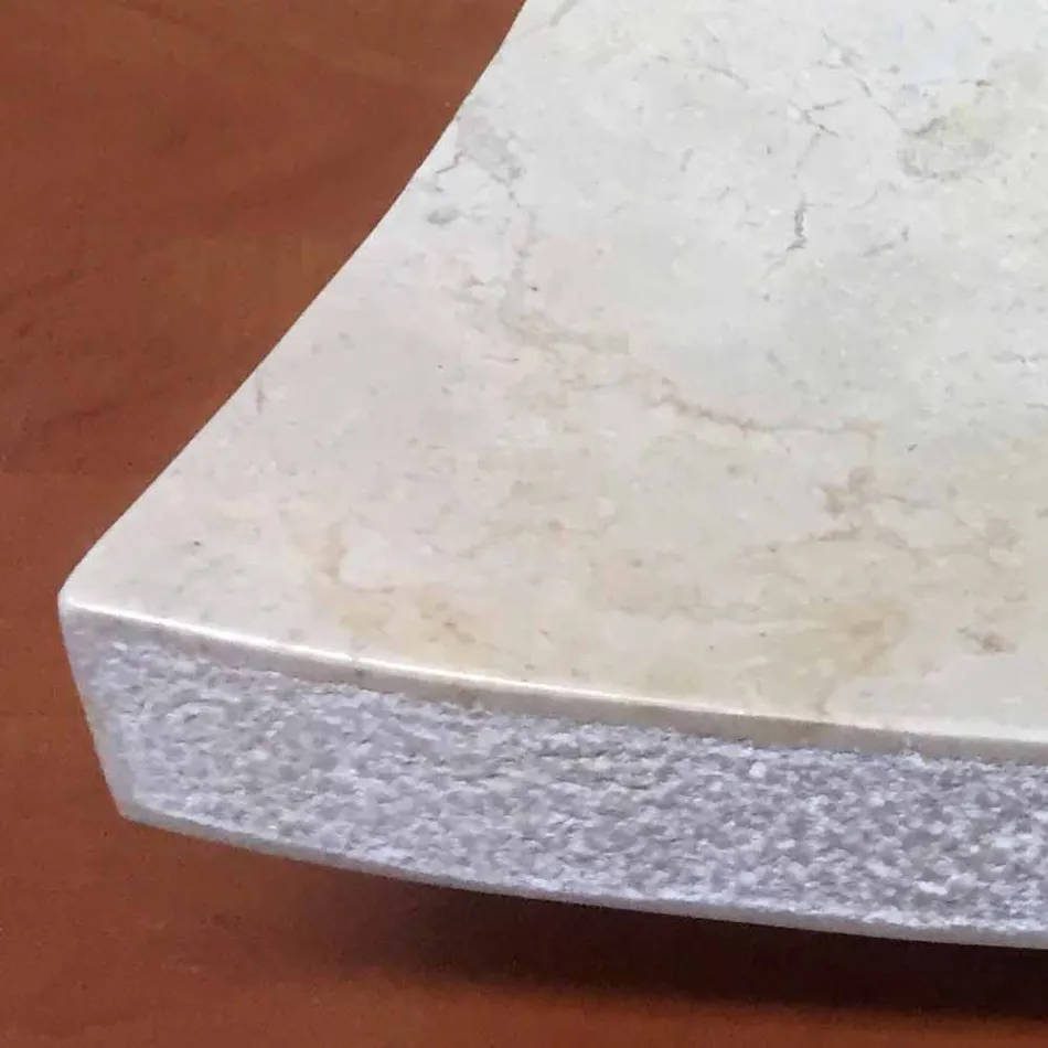 Lavabo in pietra naturale di design bianco Love, pezzo unico Viadurini