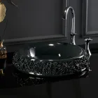 Lavabo in Porcellana con Petali Applicati a Mano Made in italy - Amarone Viadurini