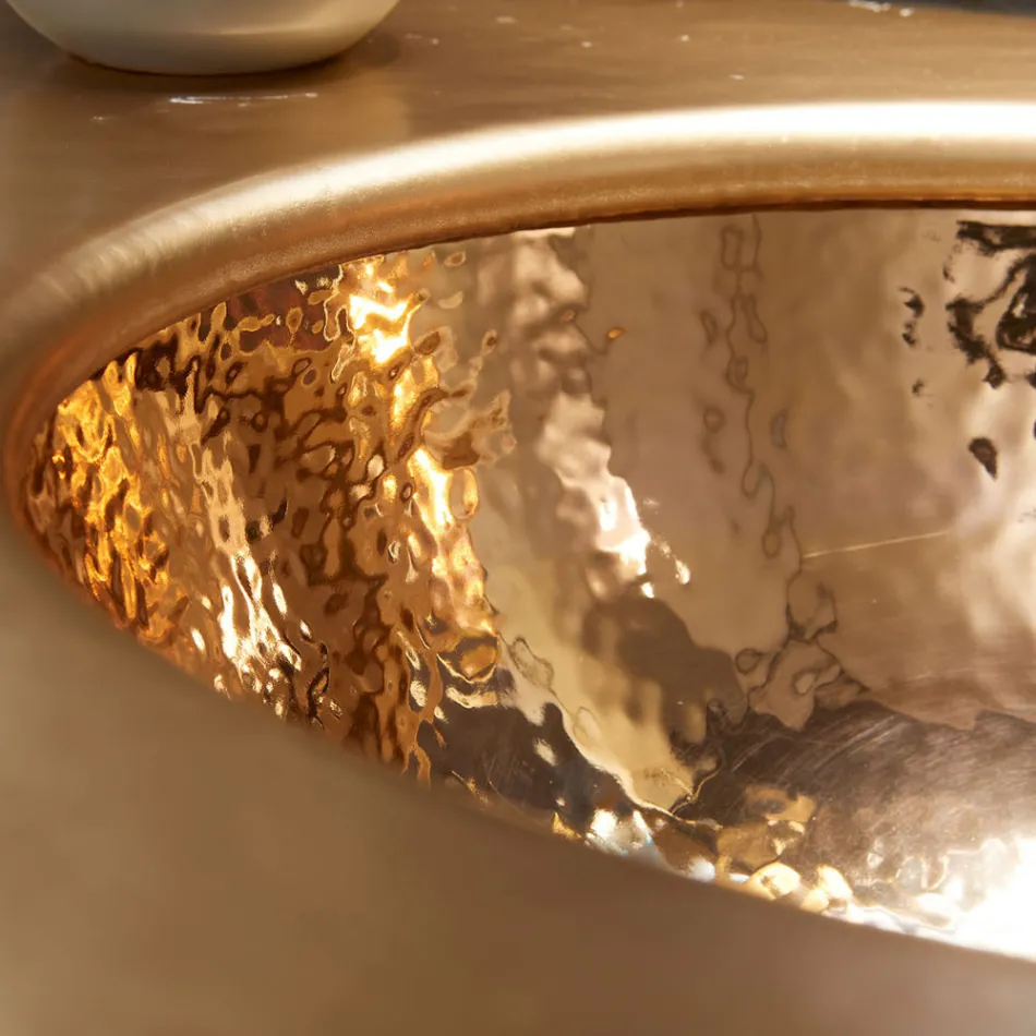 Lavabo Incassato in Fire Clay di 3 Finiture Made in italy - Erioli Viadurini