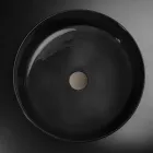 Lavabo Lusso da Appoggio Nero in Argilla Colorato Made in Italy - Tatiana Viadurini