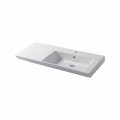 Lavabo Moderno da Appoggio e Incasso Destro in Ceramica Maida