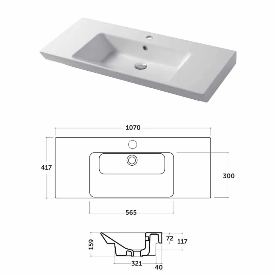 Lavabo Moderno da Appoggio e Incasso in Ceramica Colorata Maida Viadurini