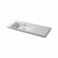 Lavabo Moderno da Appoggio e Incasso Sinistro in Ceramica Maida