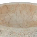 Lavabo moderno da appoggio in pietra naturale bianca Lola, pezzo unico Viadurini