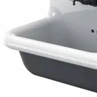 Lavabo moderno da muro a doppia vasca in ceramica di design Jack Viadurini