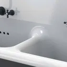 Lavabo moderno da muro a doppia vasca in ceramica di design Jack Viadurini