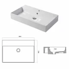 Lavabo Monoforo da Appoggio o Parete in Ceramica Colarata Leivi Viadurini