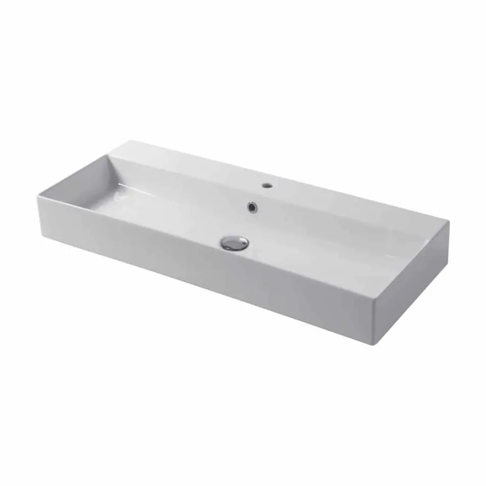 Lavabo Monoforo da Appoggio o Parete in Ceramica Colarata Leivi Viadurini