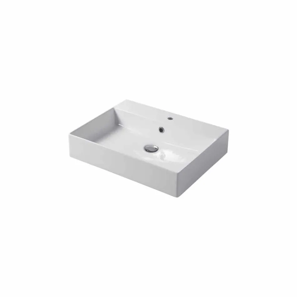 Lavabo Monoforo da Appoggio o Parete in Ceramica Colarata Leivi Viadurini