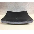 Lavabo nero da appoggio per bagno in pietra naturale Love, pezzo unico Viadurini
