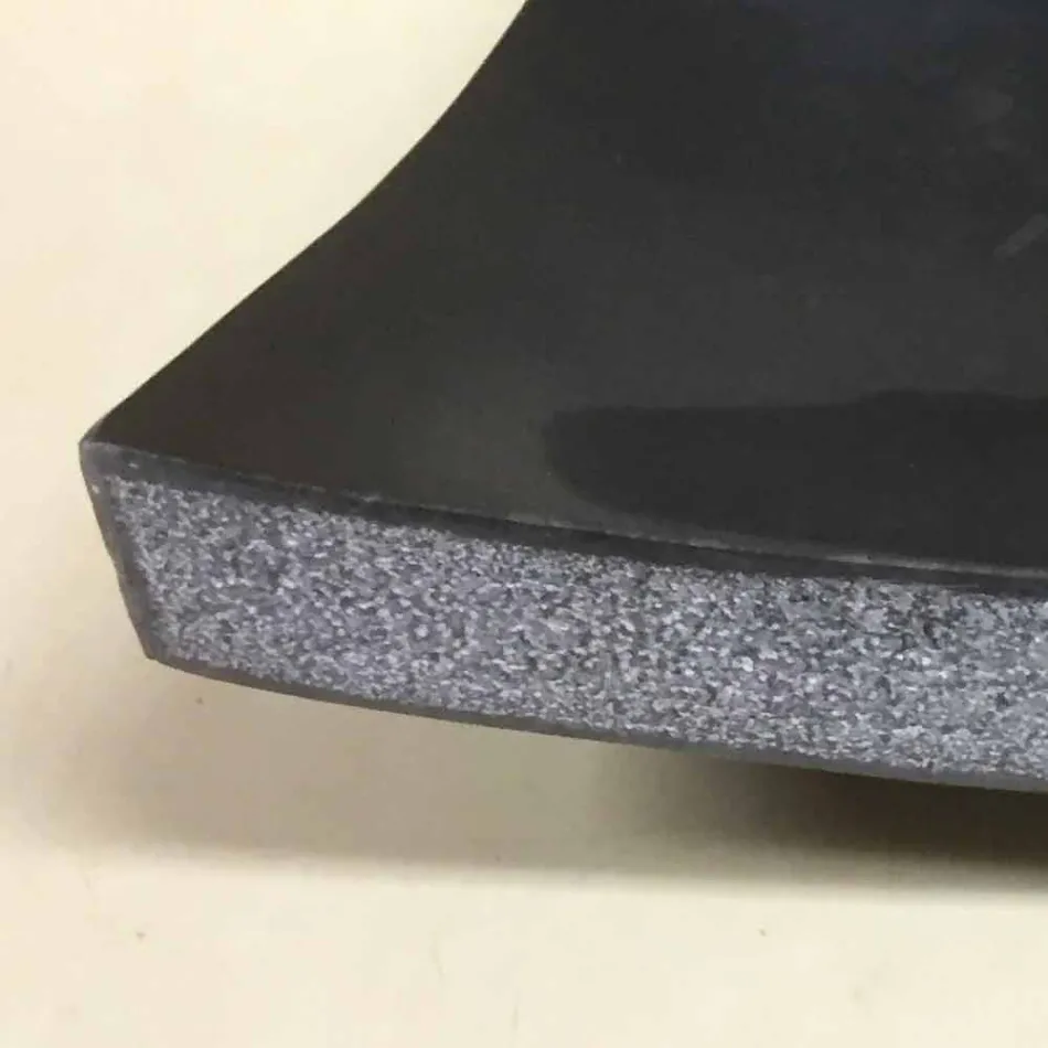Lavabo nero da appoggio per bagno in pietra naturale Love, pezzo unico Viadurini
