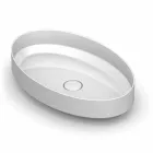 Lavabo ovale da appoggio in ceramica di design made in Italy, Yoel Viadurini