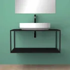 Lavabo ovale da appoggio in ceramica di design made in Italy, Yoel Viadurini