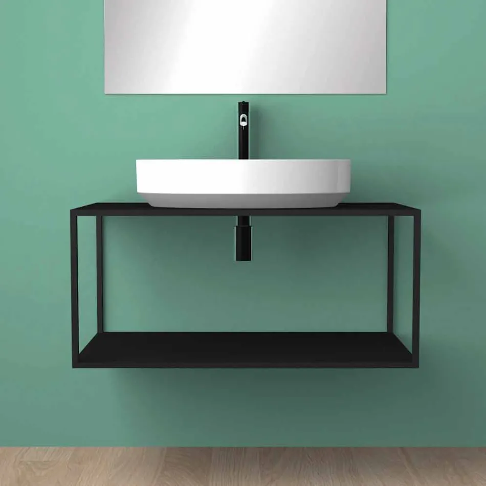 Lavabo ovale da appoggio in ceramica di design made in Italy, Yoel Viadurini
