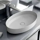 Lavabo ovale da appoggio in ceramica di design made in Italy, Yoel Viadurini