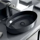 Lavabo ovale da appoggio in ceramica di design made in Italy, Yoel Viadurini