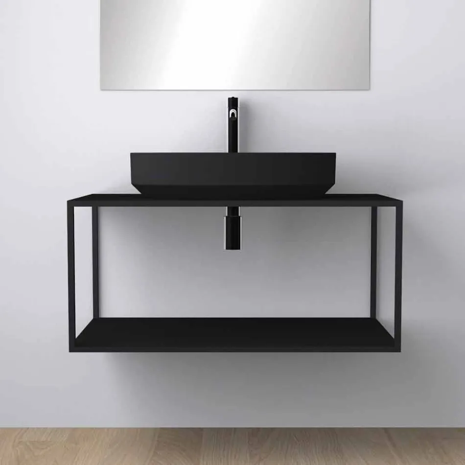 Lavabo ovale da appoggio in ceramica di design made in Italy, Yoel Viadurini